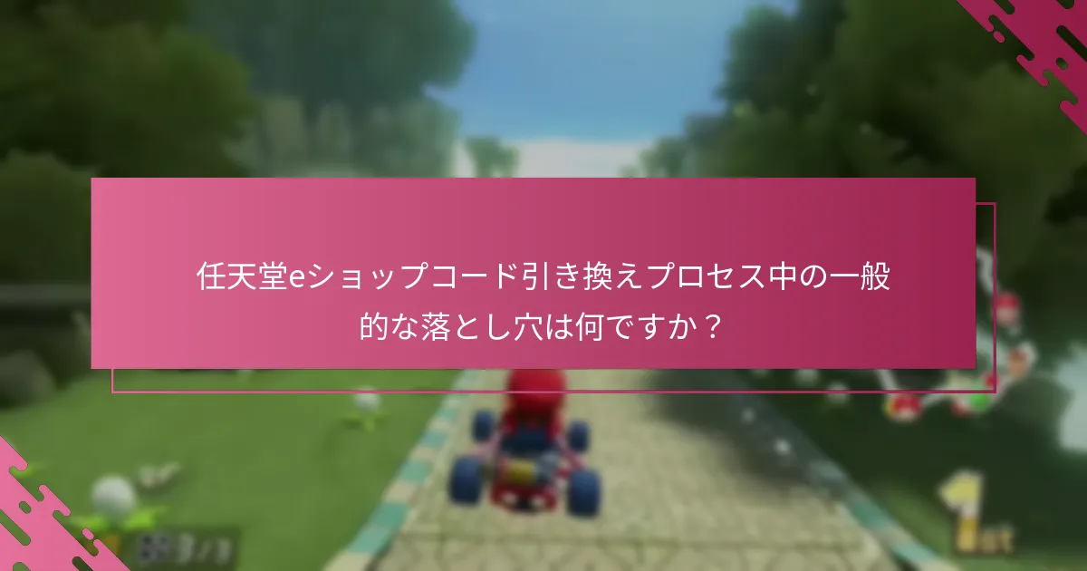 任天堂eショップコード引き換えプロセス中の一般的な落とし穴は何ですか？